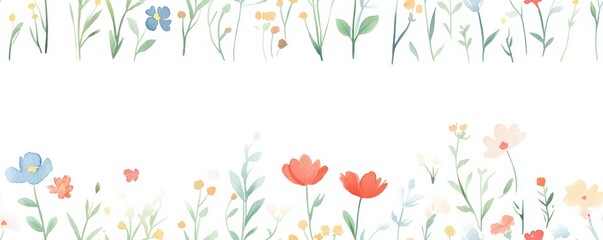 Minimalist Floral Watercolor Seamless Pattern for Elegant Designs
