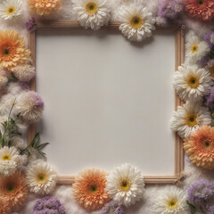 frame of flowers -Generative AI