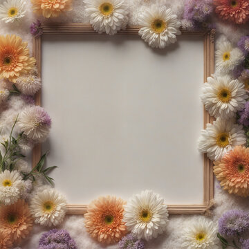 frame of flowers -Generative AI