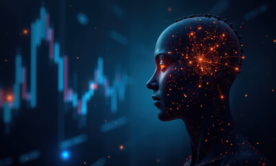 AI Woman, Neural Network, Data Analysis - AI & Machine Learning