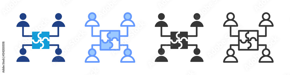 Poster Collaboration icon set multiple style collection
