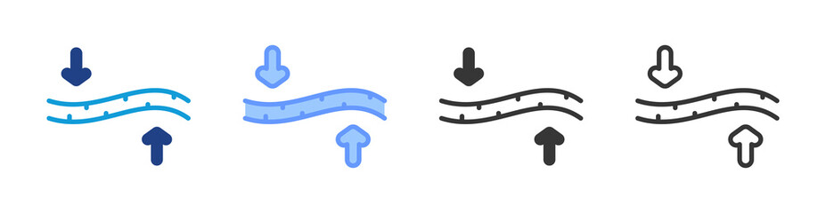 Elasticity icon set multiple style collection