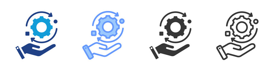 Adaptability icon set multiple style collection