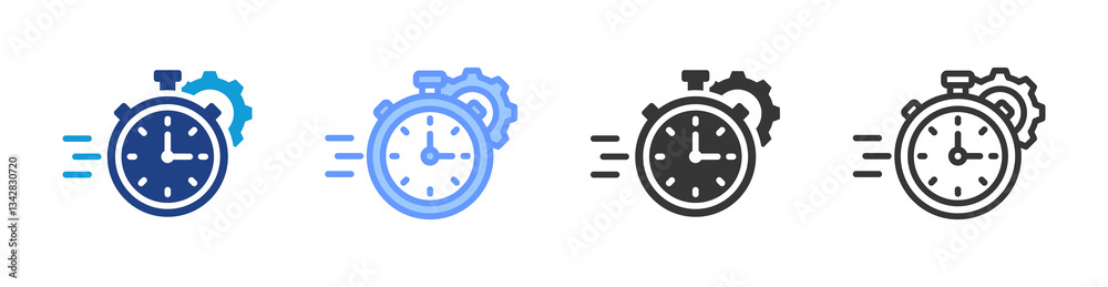 Poster deadline icon set multiple style collection