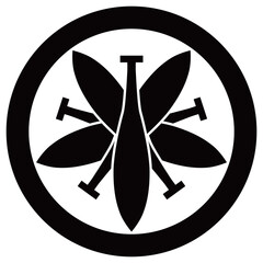 家紋です。丸に五組み櫂といいます。