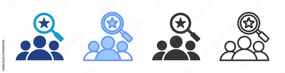 Poster Competitive Analysis icon set multiple style collection