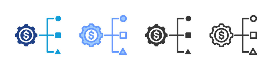Business Model icon set multiple style collection