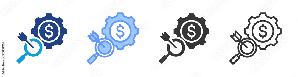 Poster niche icon set multiple style collection