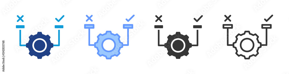 Poster Feasibility icon set multiple style collection