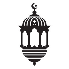 Lantern Silhouette A Ramadan Islamic Celebration Vector Illustration
