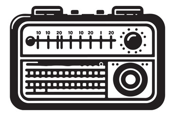 Vintage Radio Silhouette A Classic Communication Device Vector Art
