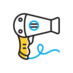 Multi color icon for hairdryer