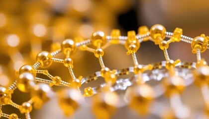 Intricate Golden Beadwork: Molecular Structure or Artistic Conceptualization