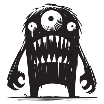recommend clip art: Scary Monster Silhouette Illustration for Halloween or Horror Designs