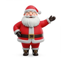 Cheerful Santa Claus illustration waving for Christmas celebrations, perfect for holiday cards and festive projects.