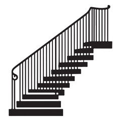 Elegant Staircase Illustration with Handrail Design for Home Decor Ideas