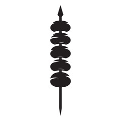 Grilled Meat Skewer Silhouette Vector Illustration for BBQ Lovers