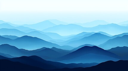 Obraz premium Layered blue mountain range. Background fog. Landscape design, wallpaper use