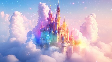 Obraz premium Enchanted Castle in the Clouds