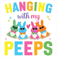 Fototapeta premium Celebrate Easter with Christian Festival Typography and Bunny Illustration 