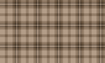 Seamless plaid pattern, cream, brown, looks warm and stylish, suitable for clothing design such as skirts, pants or various fashion outfits, vector illustration.