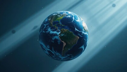 Artistic depiction of planet earth with a textured atmosphere and astral luminescence