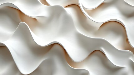 Obraz premium White Wavy Abstract Background with Elegant Smooth Silk-like Texture