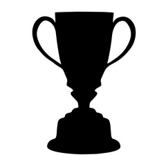 Classic Silhouette of a Trophy Cup with Two Handles on Either Side,  Victory, Achievement, and Success in Competitive Events,  Classic Trophy Design and Achievement 