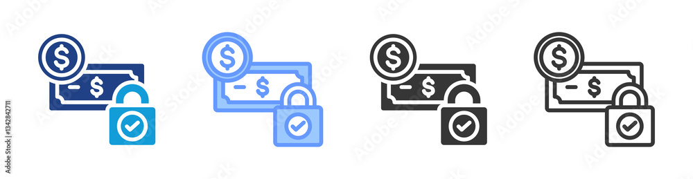 Poster Fixed Cost icon set multiple style collection