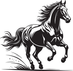 Black Horse Vector Outline