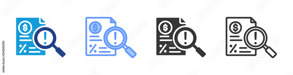 Poster Estimate Error icon set multiple style collection