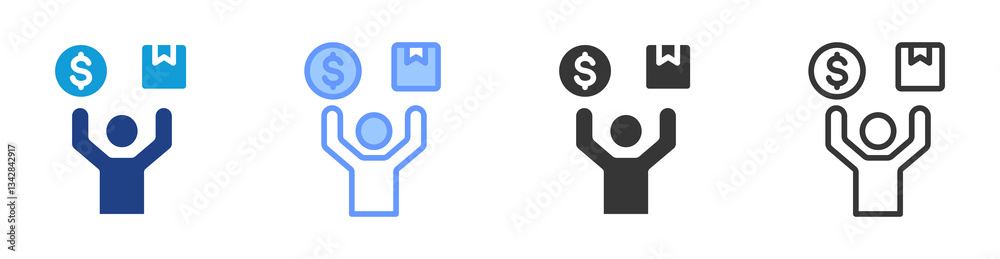 Poster Feasibility icon set multiple style collection