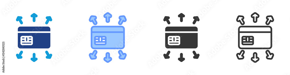 Poster Expenditure icon set multiple style collection