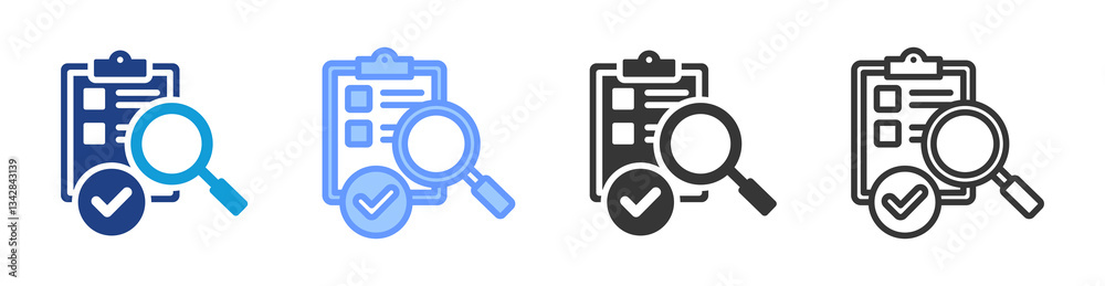 Poster Audit icon set multiple style collection