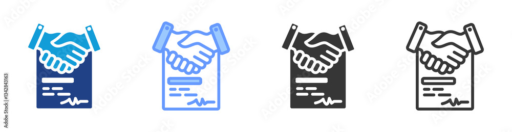 Poster Contract icon set multiple style collection