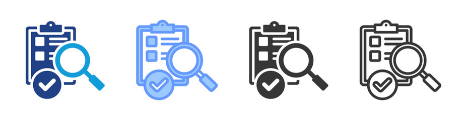 Audit icon set multiple style collection