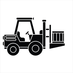 Flat Icon Forklift Warehouse Utility Vehicle Land Transportation
