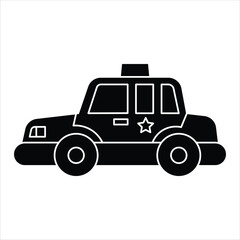 Flat Icon Police Car Emergency Vehicle Land Transportation