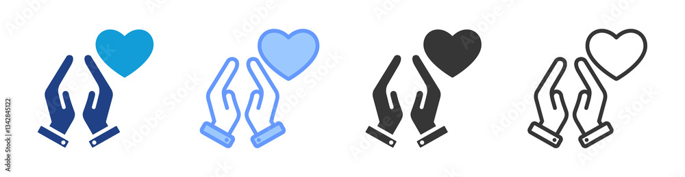 Poster Gratitude icon set multiple style collection