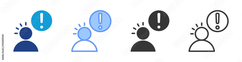 Poster Attentiveness icon set multiple style collection