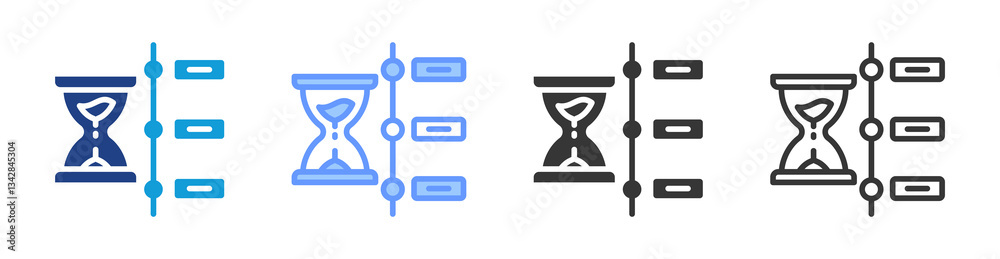 Poster Timeline icon set multiple style collection