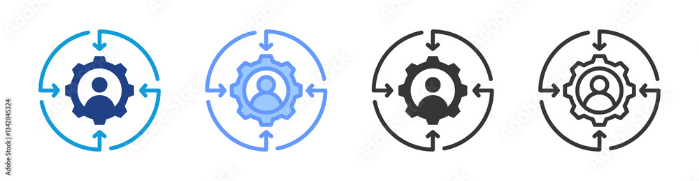 Poster Personalization icon set multiple style collection