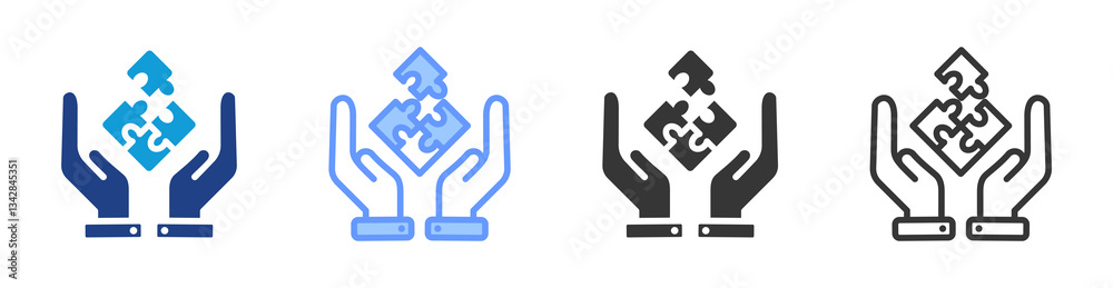Poster Problem Solving icon set multiple style collection