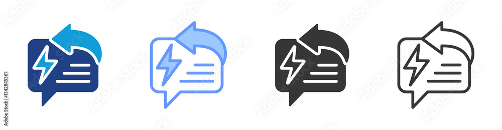 Poster Responsive icon set multiple style collection