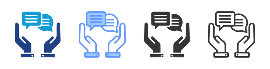 Communication Management icon set multiple style collection