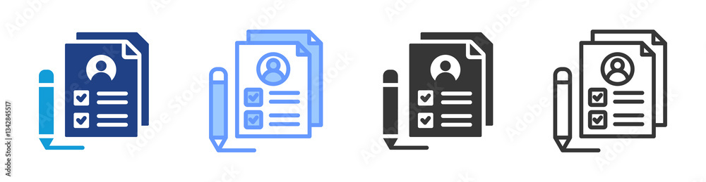 Poster customer assessment icon set multiple style collection