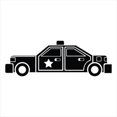 Flat Icon Police Car Emergency Vehicle Land Transportation