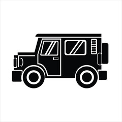 Flat Icon SUV Car Off-Road Vehicle Land Transportation
