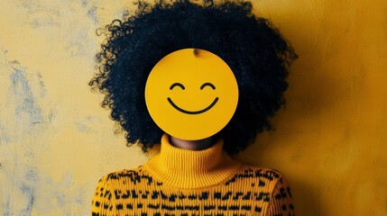 Smiling Face with Yellow Background and Happy Vibes in Fashion