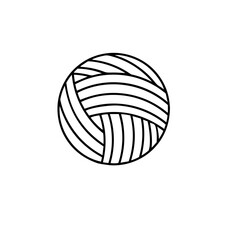 Round ball of yarn for knitting with intersecting, interwoven threads, knitting as a process for making fabric or items like clothes or home décor through intertwining threads